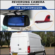 Volkswagen Crafter Tailgate Brake Light 2006+ Reversing Camera With Mirror Monitor