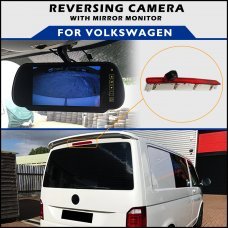 Volkswagen T6 Tailgate Brake Light 2015+ Reversing Camera With Mirror Monitor