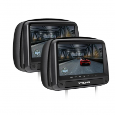 Xtrons HD923 Black 2 x 9" HD DVD/HDMI Built in Headrest Screens With Leather Cover