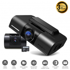 FineVu GX1000 2CH QHD 2K Dash Cam with 32GB SD Card Included