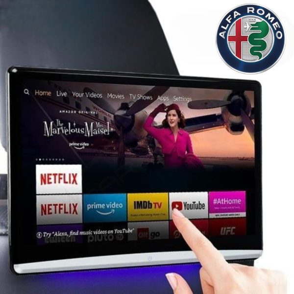Android HD Rear Headrest Touchscreens 4K Playback For Alfa Romeo