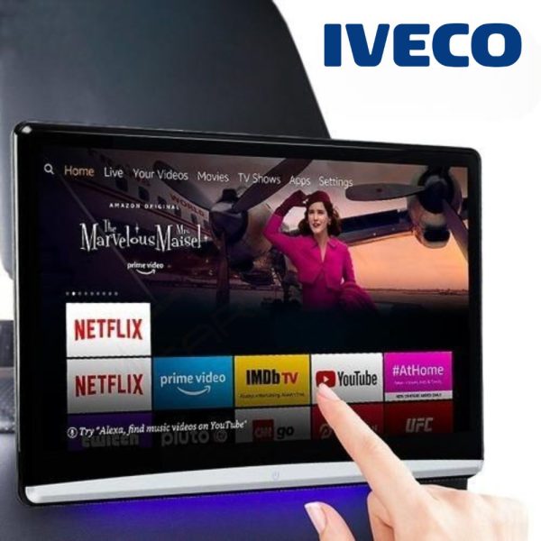 Android HD Rear Headrest Touchscreens 4K Playback For Iveco