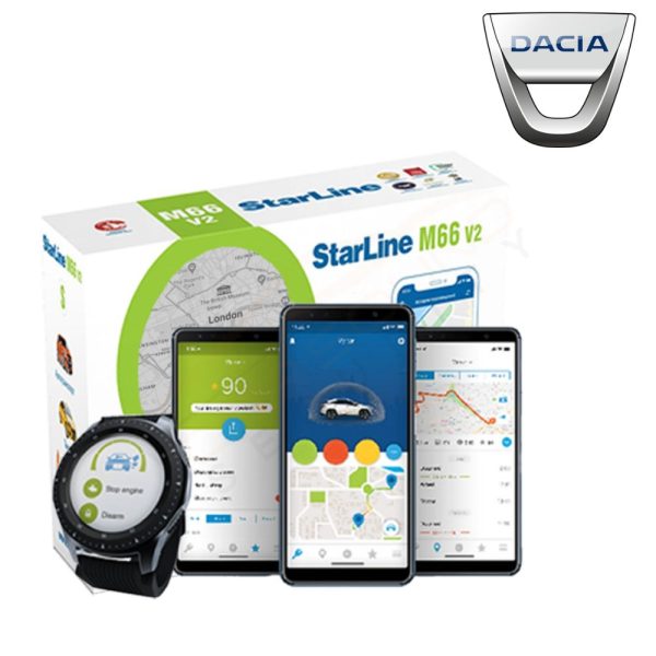 StarLine M66v2 for Dacia with Immobiliser, Tracking, Alerts and Remote Immobilisation – Fully Fitted
