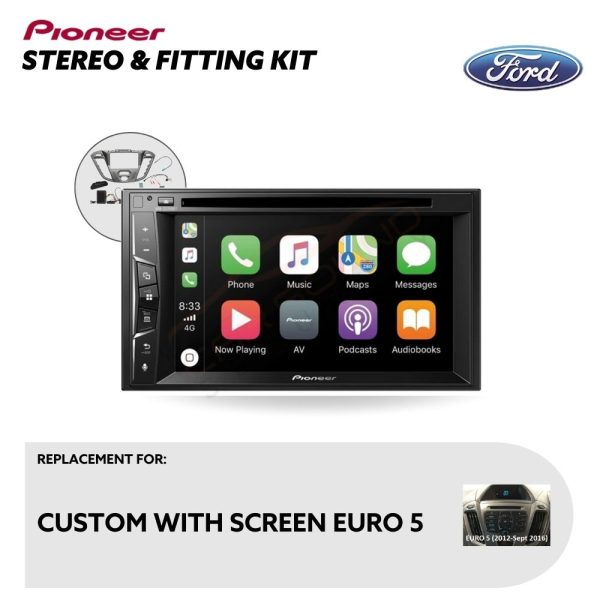 Pioneer CarPlay Touchscreen Replacement Stereo with Installation Kit for Ford Transit Custom With Screen Euro 5