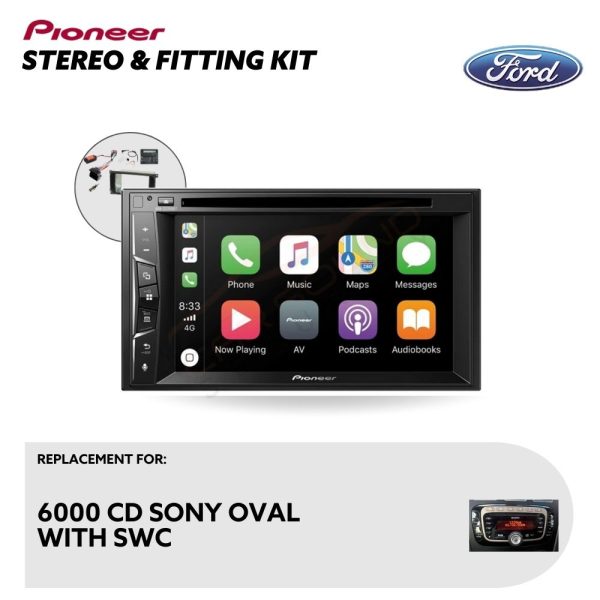 Pioneer CarPlay Touchscreen Replacement Stereo with Installation Kit for Ford Mondeo 6000 CD Sony Oval SWC