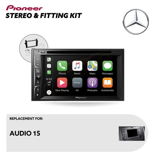 Pioneer CarPlay Touchscreen Replacement Stereo with Installation Kit for Mercedes Sprinter SPR4 Audio 15