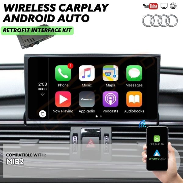 Wireless CarPlay & Android Auto Retrofit Interface for Audi Q7 2015-2019 MIB2 Factory Infotainment Stereo Screen