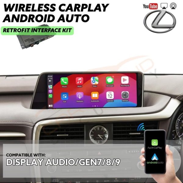 Wireless CarPlay & Android Auto Retrofit Interface for Lexus IS 2013+ Display Audio/Gen7/8/9 Factory Infotainment Stereo Screen