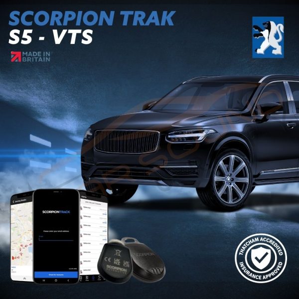 Scorpion S5-VTS Thatcham S5 GPS tracker installed in Peugeot vehicle