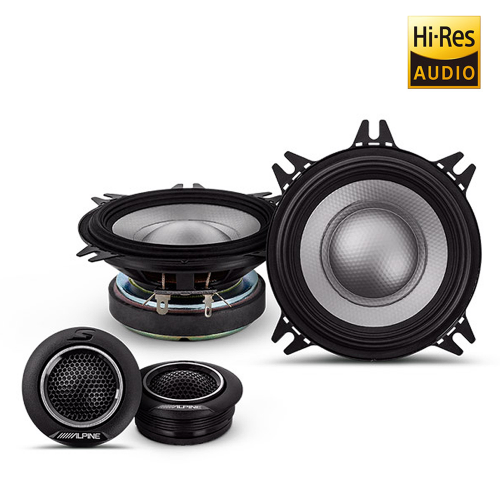 Alpine S2-S40C Two Way 4" (10cm) 140watts 4Ω Component Speakers